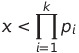 x < \prod_{i=1}^k p_i
