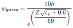 Initail guess of the width